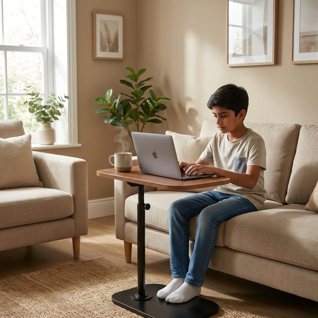 Height Adjustable C-Shaped Side Table